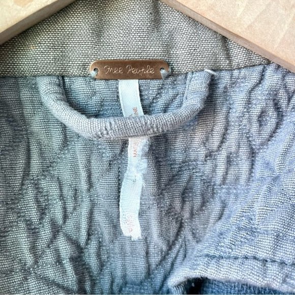 Free  People Chambray Moto Jacket Blue Denim Size Small - Picture 8 of 10
